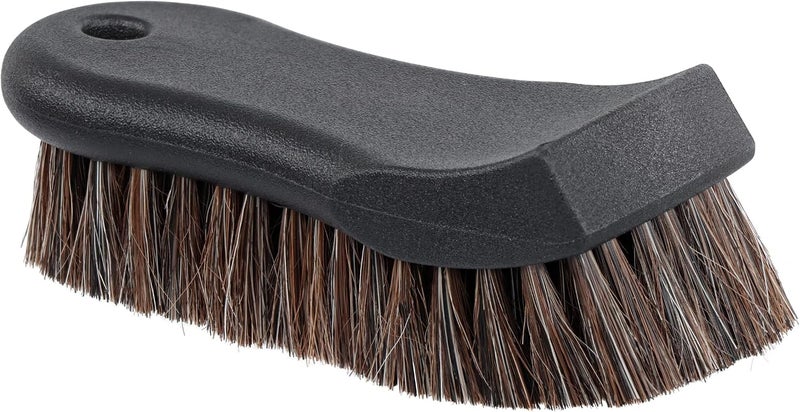 PINKE Car Cleaning Brush, Horsehair Shoe Brush Soft Horse Hair Detailing Brush Non-Slip Handle Wash Vehicle Brush for Car Interiors, Furniture, Sneakers, Boots Sofa Leather Fabric Cleaning - Image 1