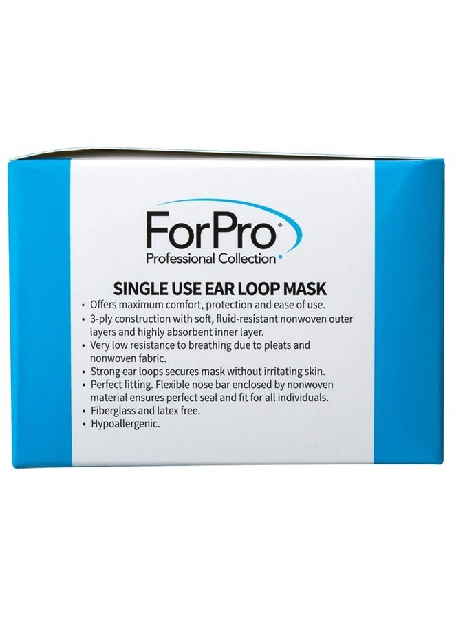 ForPro Professional Collection Single Use Ear Loop Mask, 3-Ply Disposable Non-Woven Face Mask, Latex-Free, Fiberglass-Free, Protects Against Pollen, Dust, 50-Count  - Image 5