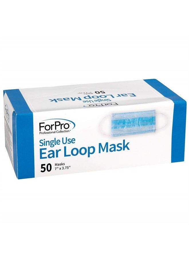 ForPro Professional Collection Single Use Ear Loop Mask, 3-Ply Disposable Non-Woven Face Mask, Latex-Free, Fiberglass-Free, Protects Against Pollen, Dust, 50-Count  - Image 4