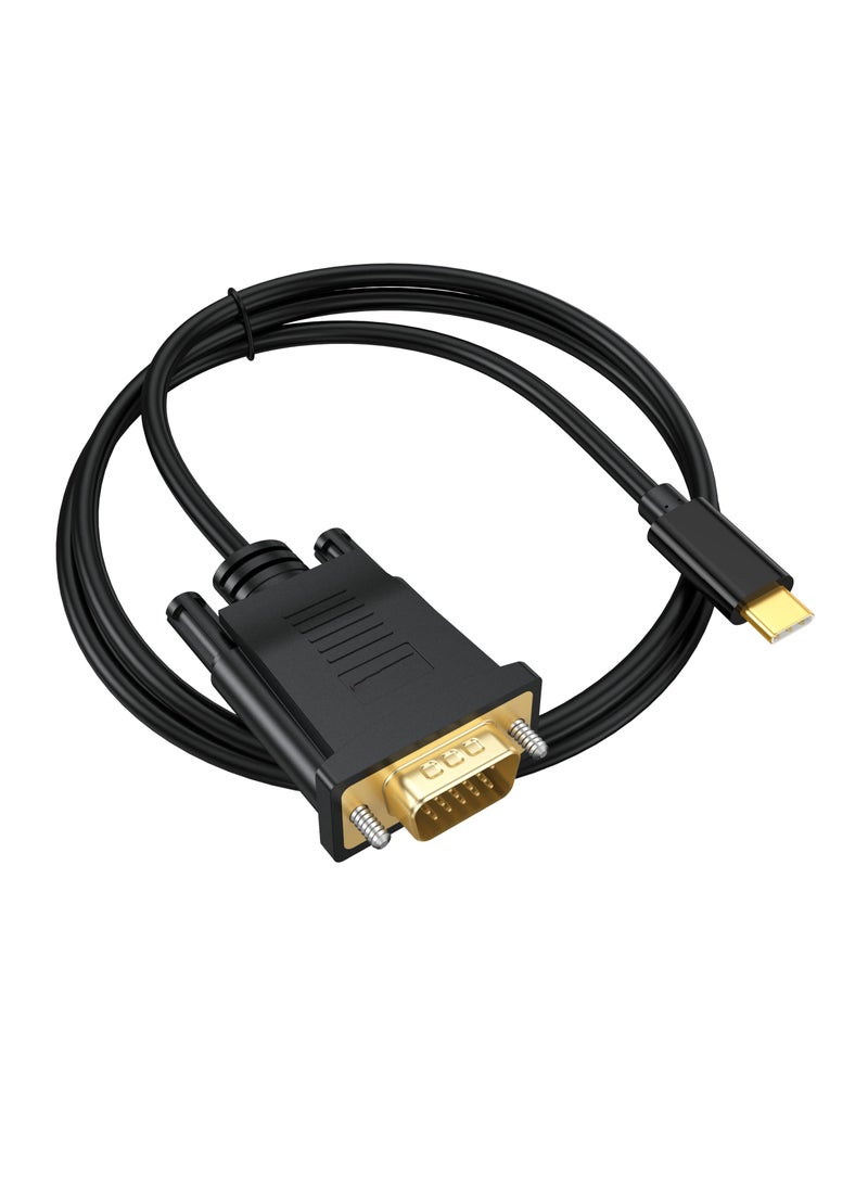 UV-CABLE USB C to VGA Cable, USB Type-C to VGA Male Cable Adapter [Thunderbolt 3] Compatible Converter foriMac, MacBook Pro, MacBook Air, Surface Book 2, Chromebook and More and More-6 Feet