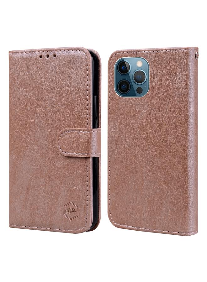 Zaboon Case For iPhone 12 Pro Max Skin Feeling Oil Leather Texture PU + TPU Phone Case - Image 1