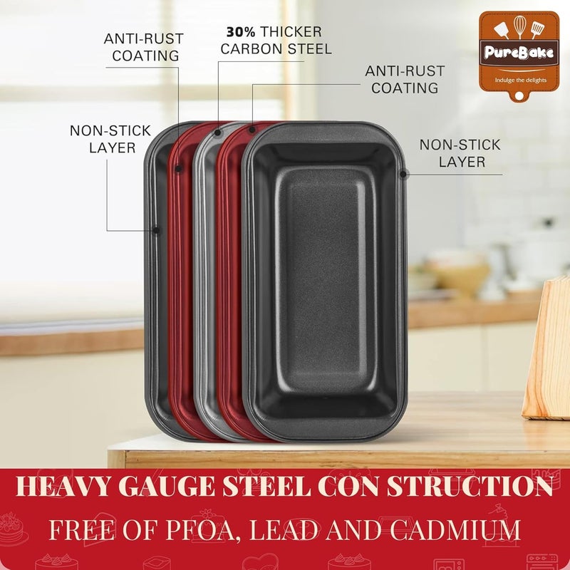 PureBake قالب خبز مستطيل معتمد من SGS (2 قطعة، أسود) - Image 4