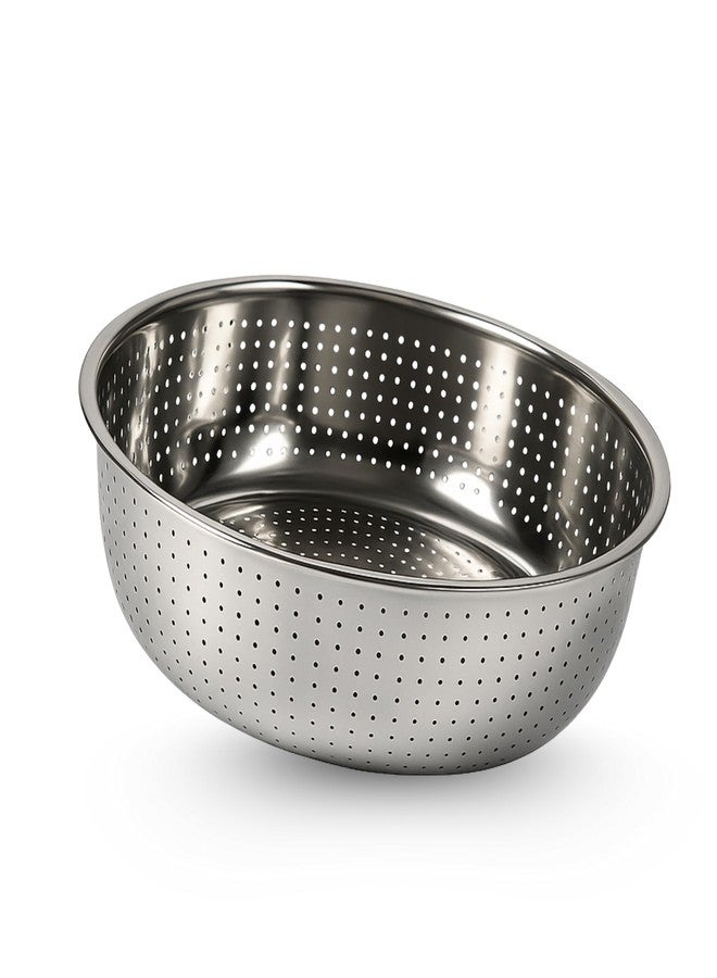 Prabha Colander Stainless Steel Strainer Sieves 30cm | Kitchen Strainer with Handle-Essential Kitchen | Colanders Bowl, Basket | Colander for Rice Straining Washing Fruits, Vegetables, Silver - Image 1