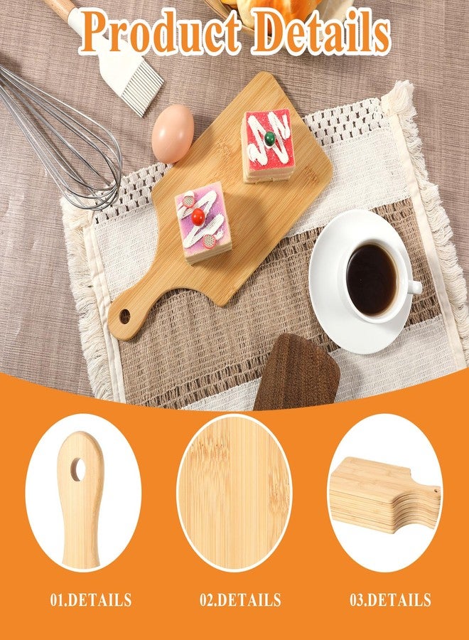 Hpmjz 8 PCS Cutting Board 11" x 5" Bamboo Wood Board with Handle Bulk Thicken Charcuterie Boards Mini Food Platter for Mother's Day Housewarming Gift Wedding Kitchen Home Decor - Image 3