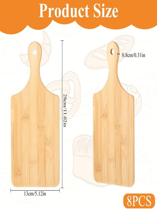 Hpmjz 8 PCS Cutting Board 11" x 5" Bamboo Wood Board with Handle Bulk Thicken Charcuterie Boards Mini Food Platter for Mother's Day Housewarming Gift Wedding Kitchen Home Decor - Image 2