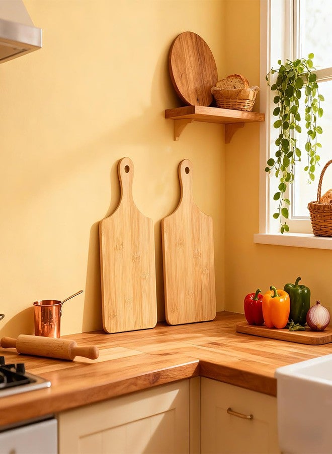 Hpmjz 8 PCS Cutting Board 11" x 5" Bamboo Wood Board with Handle Bulk Thicken Charcuterie Boards Mini Food Platter for Mother's Day Housewarming Gift Wedding Kitchen Home Decor - Image 4