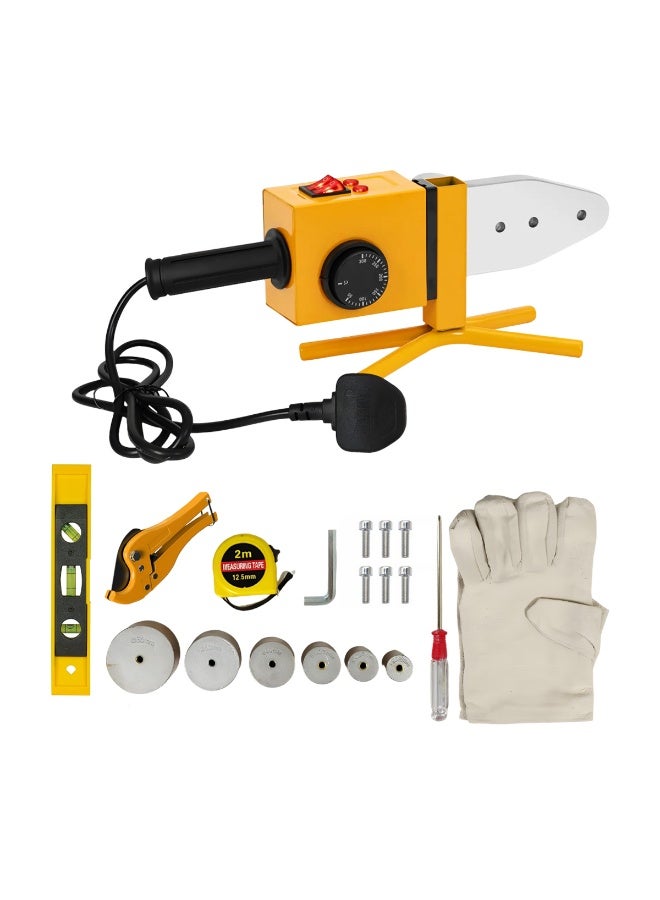 DEFAONS Plastic Pipe Welding Machine Set 20–63mm | 800W PPR PE PB Pipe Fusion Welder Kit | Adjustable Temperature 0–300°C | Heat Fusion Tool with Cutter, Gloves, Level, Tape & Carry Box - Image 3