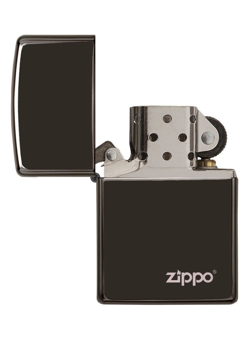 Zippo ولاعة Zippo 24756ZL 24756 كلاسيكية عالية اللمعان باللون الأسود مقاومة للرياح بشعار Zippo - Image 4