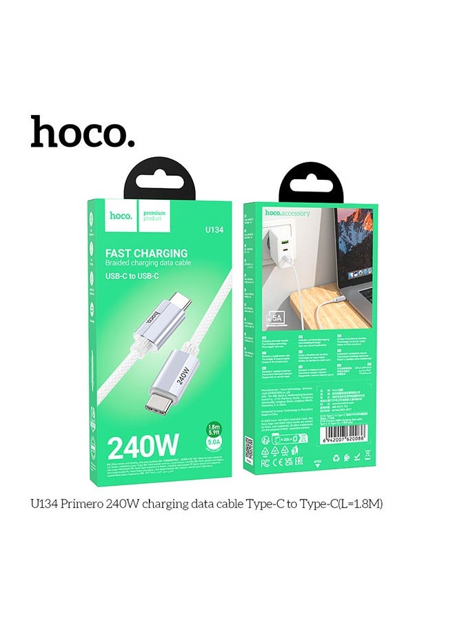 U134 Primero 240W Fast Charging Data Cable Type-C to Type-C (L=1.8M)