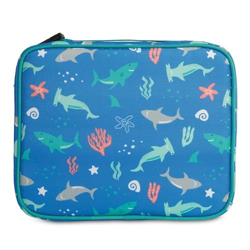 PackIt Freezable Classic Lunch Box, Sea Shark, Built with ECOFREEZE Technology, Collapsible, Reusable, Zip Closure With Zip Front Pocket and Buckle Handle, Designed for Fresh Lunch On the Go - Image 4