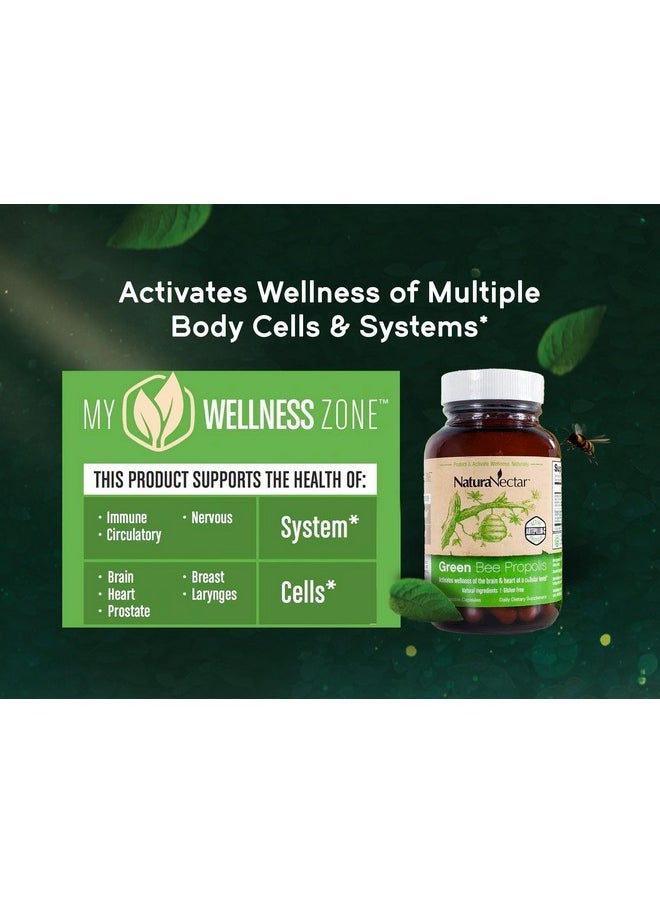 ناتشورا نكتار - NaturaNectar Green Bee Propolis | معتمد من NSF Contents | بروبوليس برازيلي ممتاز | Care Relief | تربية النحل الأخلاقية ومصادر طبيعية | 60 كبسولة - Image 1