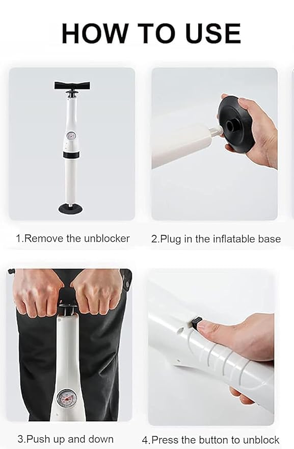GLOWICK 5 in 1 Bathroom Toilet Dredge Tool Set Toilet Plunger (1Pcs) - Image 5