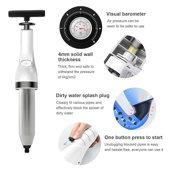 GLOWICK 5 in 1 Bathroom Toilet Dredge Tool Set Toilet Plunger (1Pcs) - Image 4
