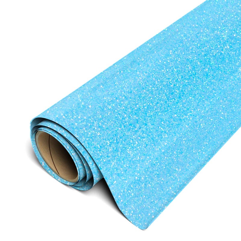 Siser Glitter HTV 12x3ft Roll Neon Blue Iron on Heat Transfer Vinyl - Image 1