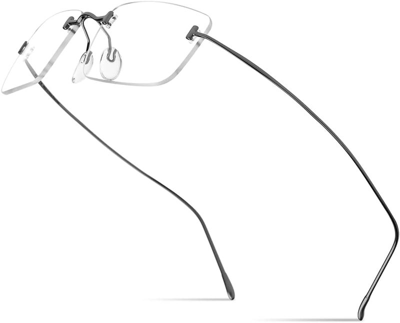 FONEX Titanium Glasses Frame,Rimless Frameless Optical Eyewear Eyeglasses for Men and Women F85634 - Image 1