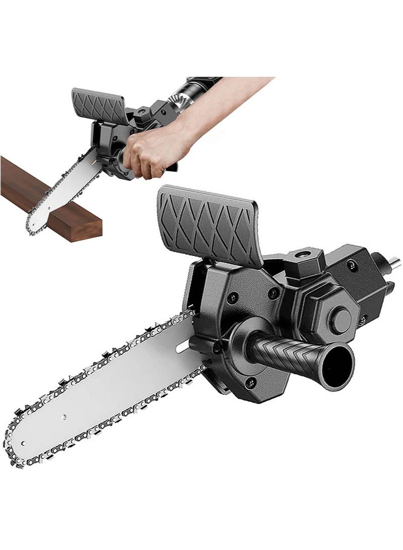 Aikanbo 4 inch Drill Converted to Chain Saw，Mini Electric Chain Saw Tool Attachment，Electric Chain Saw Accessories，Woodworking Cutting Tool，Pruning Chain Saw for Tree Trimming and Wood Cutting - Image 1