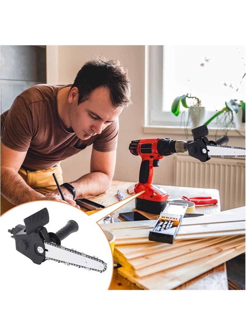 Aikanbo 4 inch Drill Converted to Chain Saw，Mini Electric Chain Saw Tool Attachment，Electric Chain Saw Accessories，Woodworking Cutting Tool，Pruning Chain Saw for Tree Trimming and Wood Cutting - Image 2