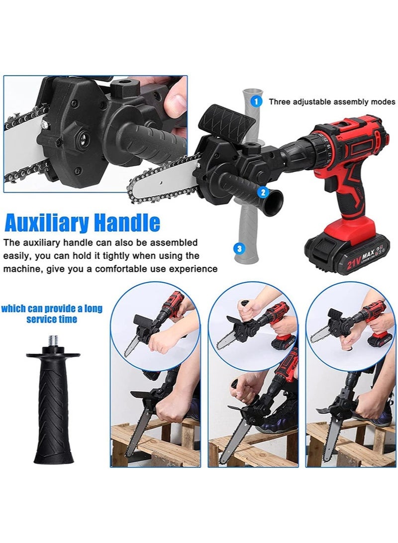 Aikanbo 4 inch Drill Converted to Chain Saw，Mini Electric Chain Saw Tool Attachment，Electric Chain Saw Accessories，Woodworking Cutting Tool，Pruning Chain Saw for Tree Trimming and Wood Cutting - Image 3