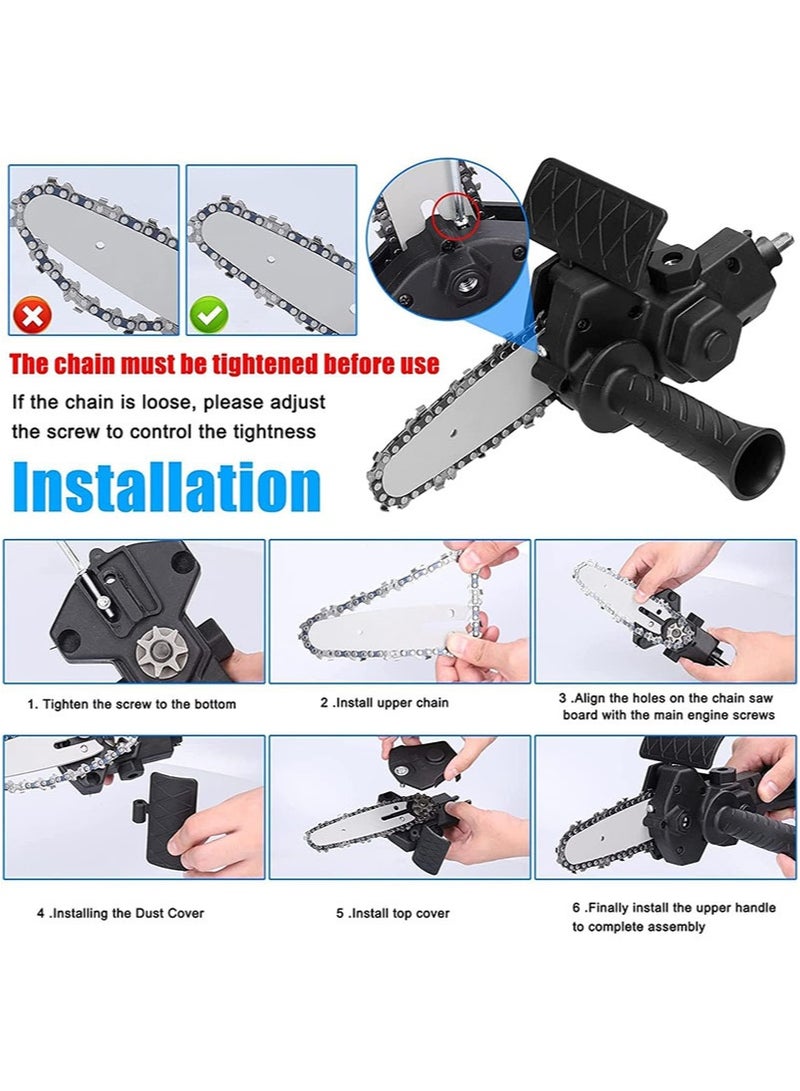 Aikanbo 4 inch Drill Converted to Chain Saw，Mini Electric Chain Saw Tool Attachment，Electric Chain Saw Accessories，Woodworking Cutting Tool，Pruning Chain Saw for Tree Trimming and Wood Cutting - Image 4