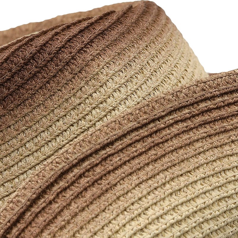 Holiberty Mens Straw Cowgirl Cowboy Hat Women Floppy Packable Wide Brim Sun Hat UPF50 Western Panama Travel Beach Cap Fedora Bucket Hat Khaki - Image 5