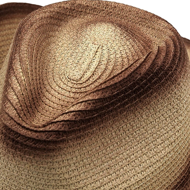 Holiberty Mens Straw Cowgirl Cowboy Hat Women Floppy Packable Wide Brim Sun Hat UPF50 Western Panama Travel Beach Cap Fedora Bucket Hat Khaki - Image 4