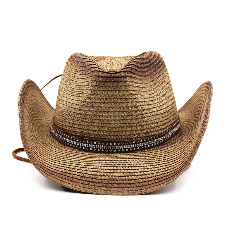 Holiberty Mens Straw Cowgirl Cowboy Hat Women Floppy Packable Wide Brim Sun Hat UPF50 Western Panama Travel Beach Cap Fedora Bucket Hat Khaki - Image 2