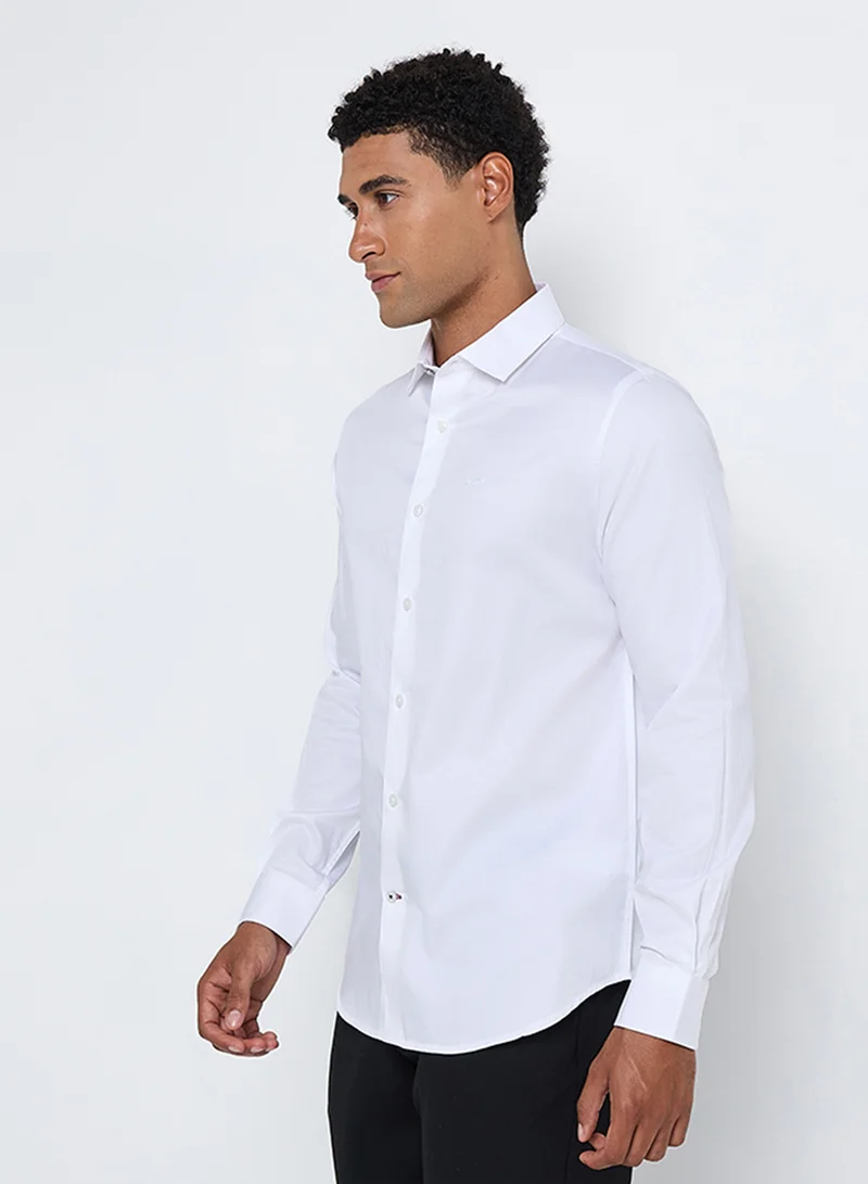 بين شيرمان Solid Cotton Long Sleeve Shirt