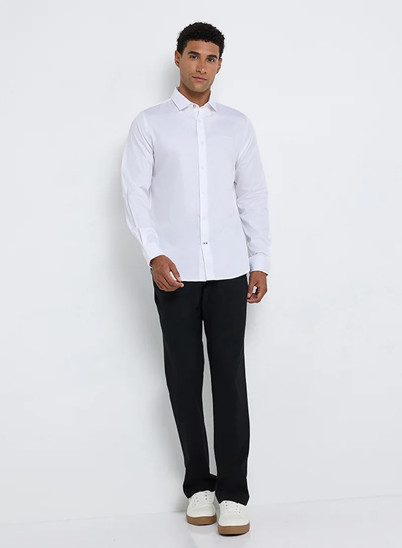 بين شيرمان Solid Cotton Long Sleeve Shirt