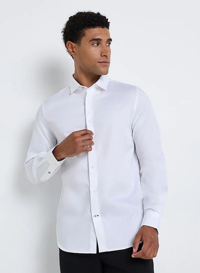 Ben Sherman Solid Cotton Long Sleeve Shirt
