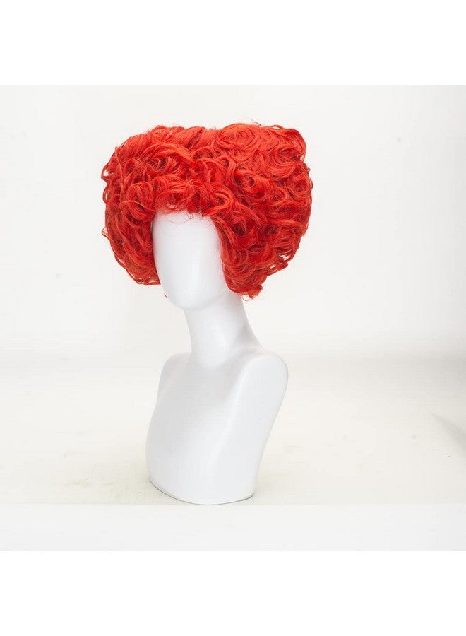 TSNOMORE Short Curly Red Heart Wig with 2 Buns Red Queen of Heart Cosplay Wig Halloween Costume Party Sanderson Wig - Image 3