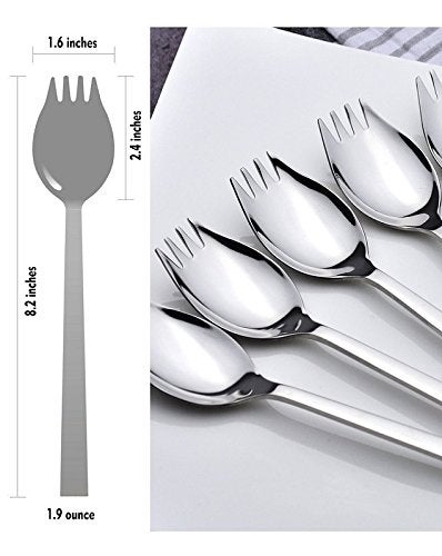 Wektunaa 4-Pack Stainless Steel Sporks For Everyday Use Camping Hiking Heavy Duty Flatware Set 8.2-Inch 7.6-Inch 5.9-Inch (8.2 Inch) - Image 3