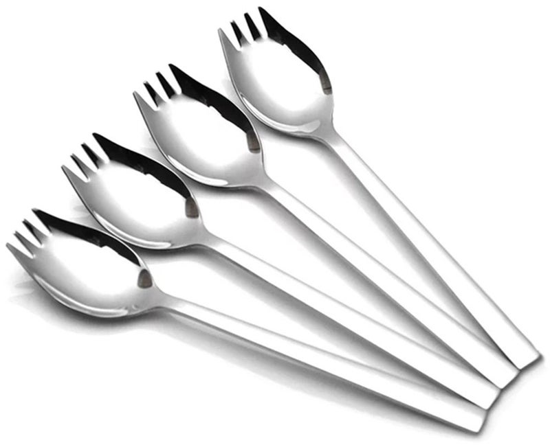 Wektunaa 4-Pack Stainless Steel Sporks For Everyday Use Camping Hiking Heavy Duty Flatware Set 8.2-Inch 7.6-Inch 5.9-Inch (8.2 Inch) - Image 1