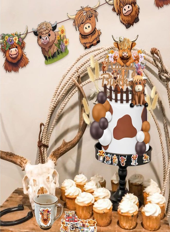 Lcnjscgo 100PCS Highland Cow Stickers, Highland Cow Cattle Party Favors Supplies Birthday Party Decorations Gifts Waterproof Vinyl Aesthetics Stickers for Water Bottle Laptop - Image 4