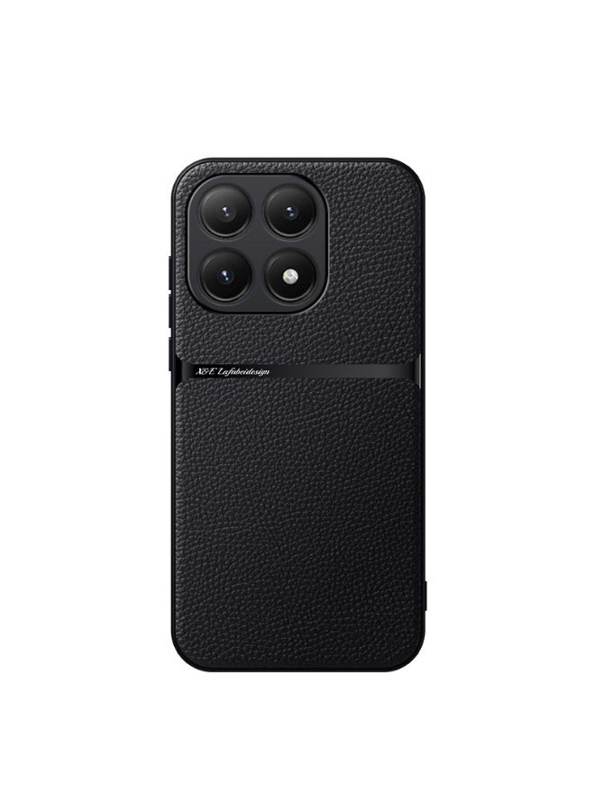 Phone Case Cover Leather TPU Back Case Cover shock resistant Compatible with Xiaomi 15T (Black) - Image 1