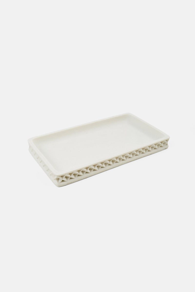 AMG Ceramic Waffle Weaves Trays, White  - Image 2