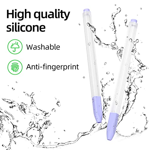 Joosko Compatible with Samsung Galaxy Tab S7/S7+/S7 FE/S8/S8+/S8 Ultra/S9/S9+/S9 Ultra Pencil Case S Pen Case, Silicone Translucent Non-Slip Cover.（Lavender） - Image 5