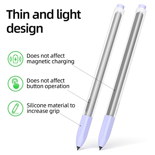 Joosko Compatible with Samsung Galaxy Tab S7/S7+/S7 FE/S8/S8+/S8 Ultra/S9/S9+/S9 Ultra Pencil Case S Pen Case, Silicone Translucent Non-Slip Cover.（Lavender） - Image 2