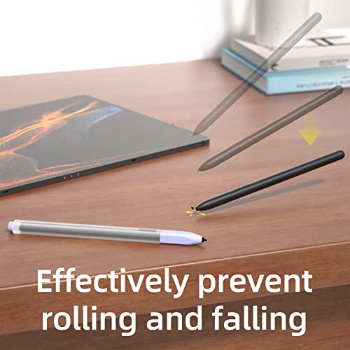 Joosko Compatible with Samsung Galaxy Tab S7/S7+/S7 FE/S8/S8+/S8 Ultra/S9/S9+/S9 Ultra Pencil Case S Pen Case, Silicone Translucent Non-Slip Cover.（Lavender） - Image 4