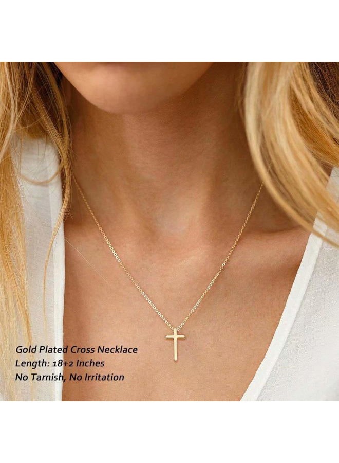 M MOOHAM Cross Necklace for Women Girls, Dainty Gold Small Tiny Cross Necklace for Women Girls Boys Men, Easter Religious Christian Confirmation Baptism Gifts for Teenage Girl Boys Jewelry - Image 2
