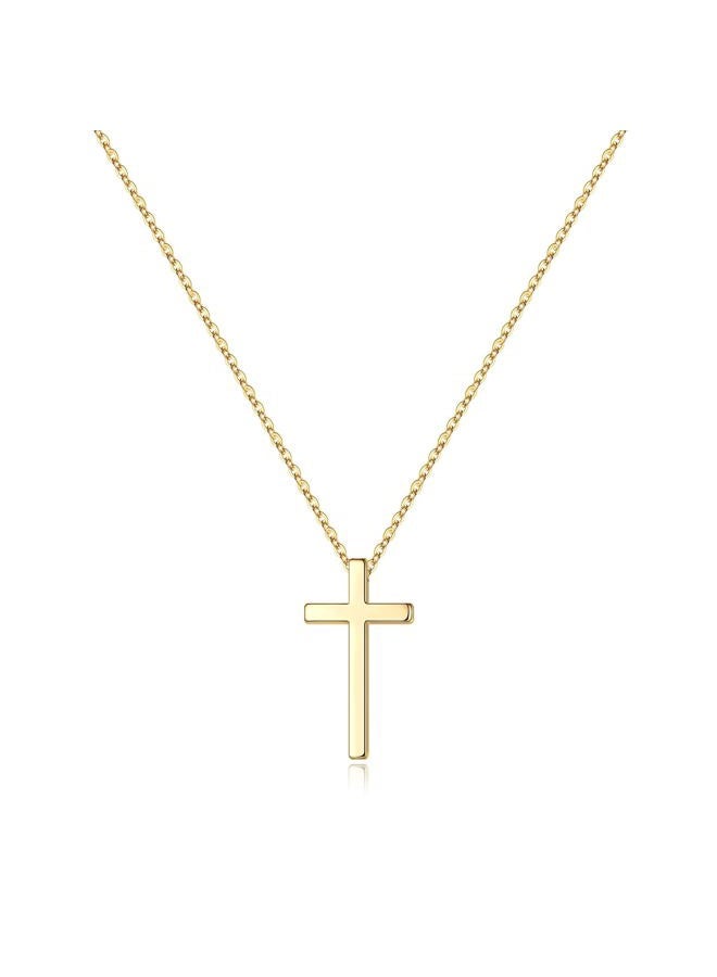M MOOHAM Cross Necklace for Women Girls, Dainty Gold Small Tiny Cross Necklace for Women Girls Boys Men, Easter Religious Christian Confirmation Baptism Gifts for Teenage Girl Boys Jewelry - Image 1