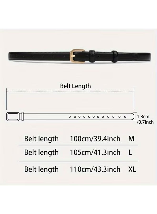 Goolsky 1pc Vintage Style Women'S Belt, Casual Solid Color Faux Leather with Golden-Tone Buckle, Versatile Accessory for Evening Dates, Parties, and Everyday Wear（ L ) - Image 3