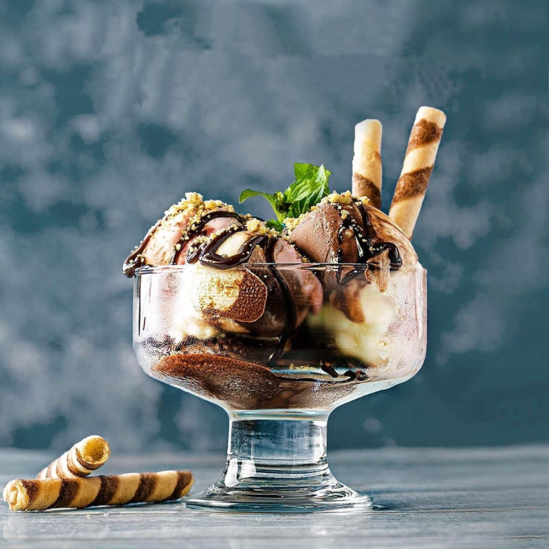 Pelikas Ice Cream Bowls Salad Dessert Serving Bowls Tableware Set Premium Glass Crystal Clear Premium Glass Perfect for Home Restaurants and Parties Dishwasher Safe 6 Pcs of Set Plain 190ML - Image 1