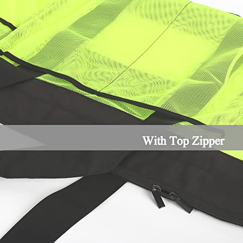 GOTDYA Extra Large Beach Bag, XL Mesh Tote with Zipper and Pockets Ideal for Your Family Lake/Cruise/Beach Vacation Essentials-Fluorescent Green - Image 5