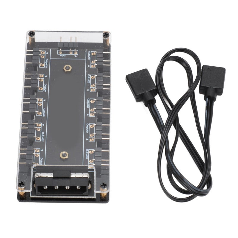 Republic Of Gamers ARGB LED Splitter Hub 5-Port 5V 3-Pin Adhesive ARGB Splitter Hub - Effective Wire Management 52cm Motherboard Cable for Asus MSI Gigabyte ASRock Motherboards - Image 1