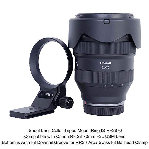iShoot Metal Tripod Mount Ring Lens Collar Compatible with Canon RF 28-70mm f/2L USM, Lens Support Holder Bracket Bottom is Arca-Swiss Fit Quick Release Plate Suitable for ARCA Fit Tripod Head Clamp - Image 2
