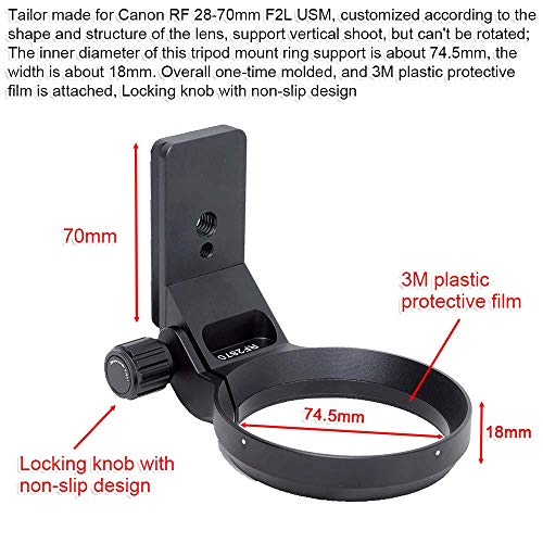 iShoot Metal Tripod Mount Ring Lens Collar Compatible with Canon RF 28-70mm f/2L USM, Lens Support Holder Bracket Bottom is Arca-Swiss Fit Quick Release Plate Suitable for ARCA Fit Tripod Head Clamp - Image 4
