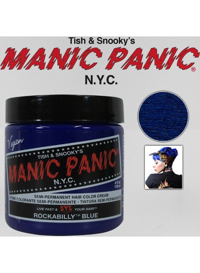مانيك بانيك كريم صبغة الشعر شبه الدائمة "مانيك بانيك كلاسيك هاي فولتج" (Manic Panic Classic High Voltage) - لون "روكابيلي بلو" (Rockabilly Blue) - 118 مل - Image 4