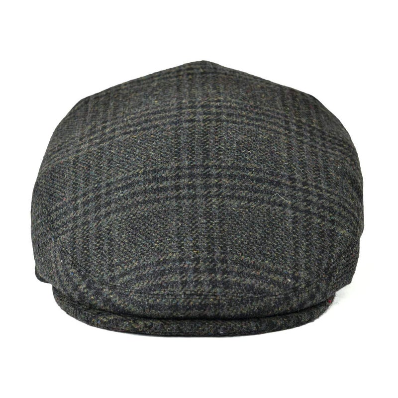 FEINION Men's Wool Tweed Newsboy Ivy Cap Gatsby Golf Flat Hat (Plaid Green, 7 1/2) - Image 3