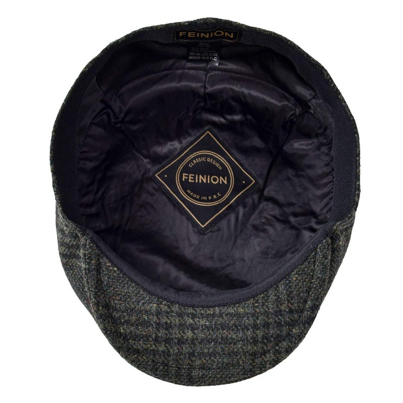 FEINION Men's Wool Tweed Newsboy Ivy Cap Gatsby Golf Flat Hat (Plaid Green, 7 1/2) - Image 5