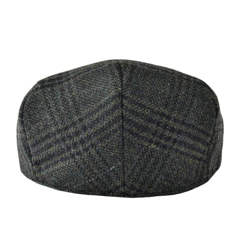 FEINION Men's Wool Tweed Newsboy Ivy Cap Gatsby Golf Flat Hat (Plaid Green, 7 1/2) - Image 4